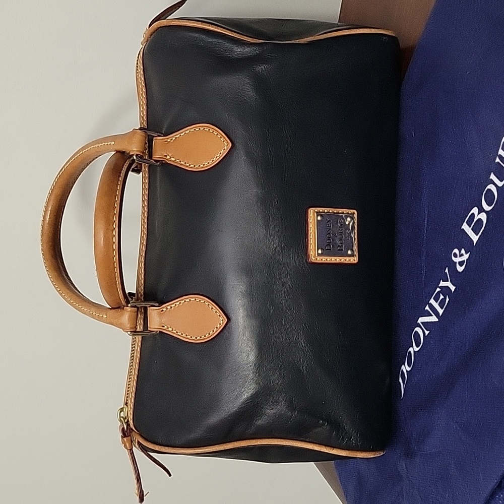 Dooney & Bourke, soft leather satchel, in Navy